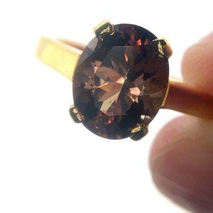 Padparadscha Tourmalne 3.03ct Solid 18K Yellow Gold Ring